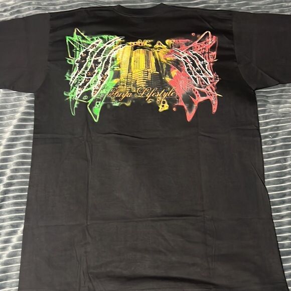 🔥🔥 Near Vintage FUYA LIFESTYLE Y2K “CROWN LION KING” Graphic AOP Tee - Sz 2XL - Picture 2 of 11